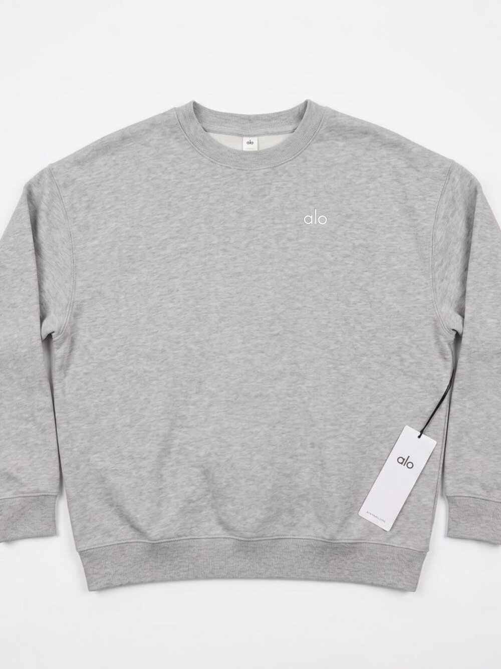 Alo Accolade Crewneck Sweatshirt Streetwear Grey - New